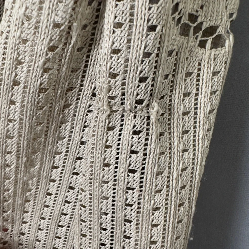 Free People‎ Rocco Lace Mini Dress Size 4 Cream Boho Crochet Open Back